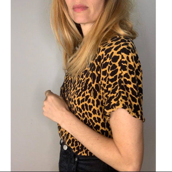 Vintage Leopard Animal Print Blouse Top - Picture 6 of 15